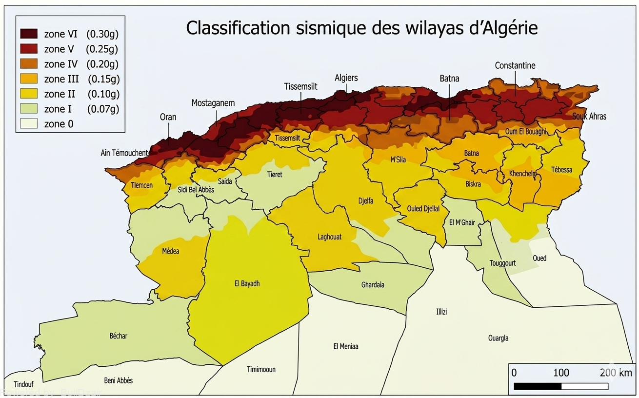 carte zonage algérie